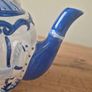 Blue and white ceramic teapot with quartz clock Image 7