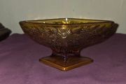 Indiana Glass Amber Footed candy dish