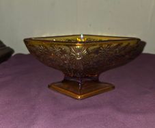 Indiana Glass Amber Footed candy dish