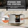BBQ Access Door, 863x482 mm Double Outdoor Kitchen Door, Stainless Steel Flush Mount Door, Wall Vertical Door with Handles Image 3