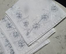 5 Heavy Cotton Embroidered Table Napkins