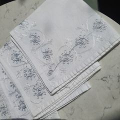 5 Heavy Cotton Embroidered Table Napkins