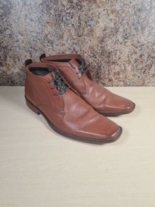 Mens Ted Baker Ashcroft Tan Leather  Boots Chukka Square Toe Size Uk 10 Eu 44