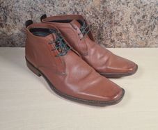 Mens Ted Baker Ashcroft Tan Leather  Boots Chukka Square Toe Size Uk 10 Eu 44