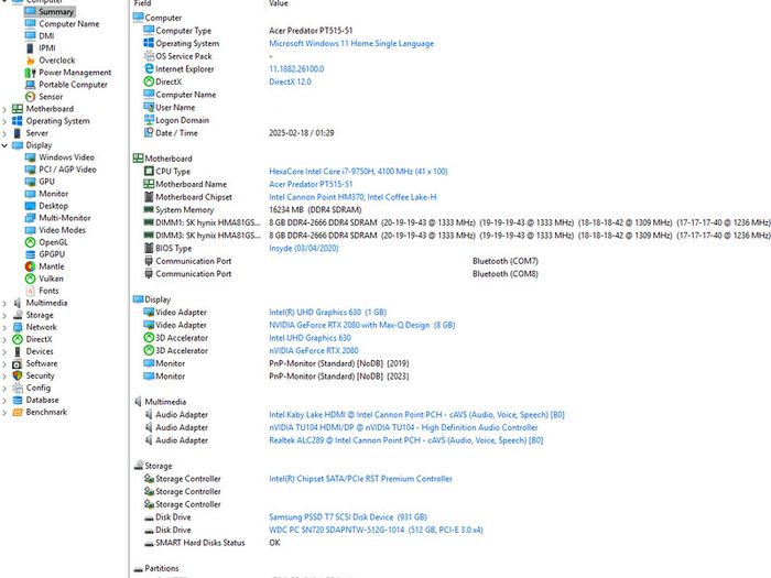 Acer Triton 500, i7-9750h, 16GB RAM, 2080max-q 8GB