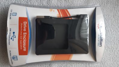 MANHATTAN Hi-Speed USB 2.0 2.5-Inch SATA Drive Enclosure Black, Silicone (130103)