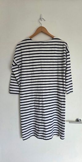 Patagonia Organic Cotton Navy & White Striped Breton Dress (Medium)