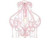 Ceiling Lamp with Beads Pink Round E14