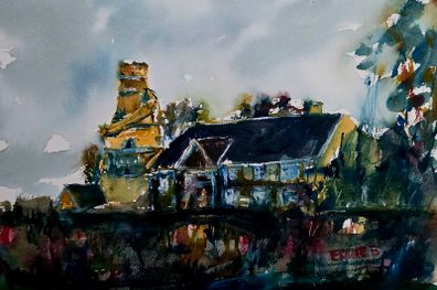 leixlip barn watercolour