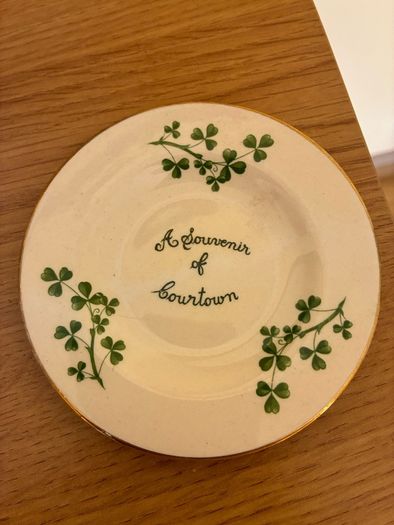 Vintage Arklow Pottery A Souvenir of Courtown Shamrock Saucer