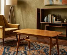 mid century teak coffee table