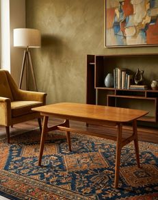 mid century teak coffee table