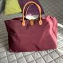 La Bagagerie bordeaux/burgundy nylon travel tote or weekend bag Image 2