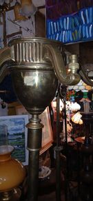 antique brass oil lamp stand