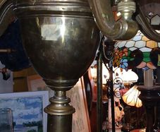 antique brass oil lamp stand