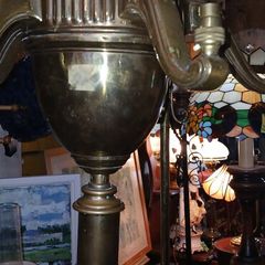 antique brass oil lamp stand