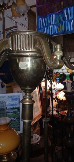 antique brass oil lamp stand