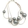 Vintage 925 Sterling Silver Pearl-Look Multistrand Bracelet Image 4