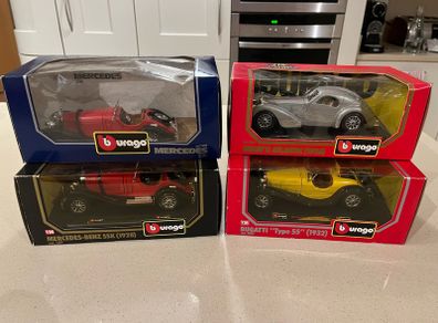Mercedes and Bugatti lot 1/24 Burago