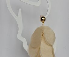 Cream Vanilla Juilette Cascading Floral Petal Clip On Earrings