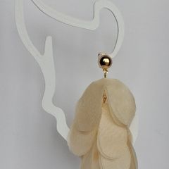Cream Vanilla Juilette Cascading Floral Petal Clip On Earrings