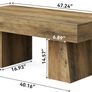 120 cm Coffee Table Made of Wood Coffee Table, Sofa Table with Thick Frame Image 3