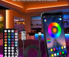 5M 5V USB RGB Smart LED Neon Rope Lights, 16 Million Colors, App/Remote Control, Music Rhythm, Timing Switch, Adjustable Brightness,