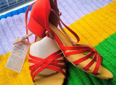 allroom Latin Sansha girl low heel dance shoes NEW size 8 (around 5uk)
