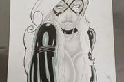 Original Comic Art of Marvels Black Cat by Narcelio Sousa