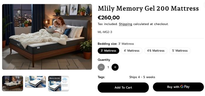 Single Mattress - MLILY Gel 200