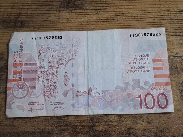 Belgium, 100 Francs banknote, 1995-2001, circulated - free standard postage