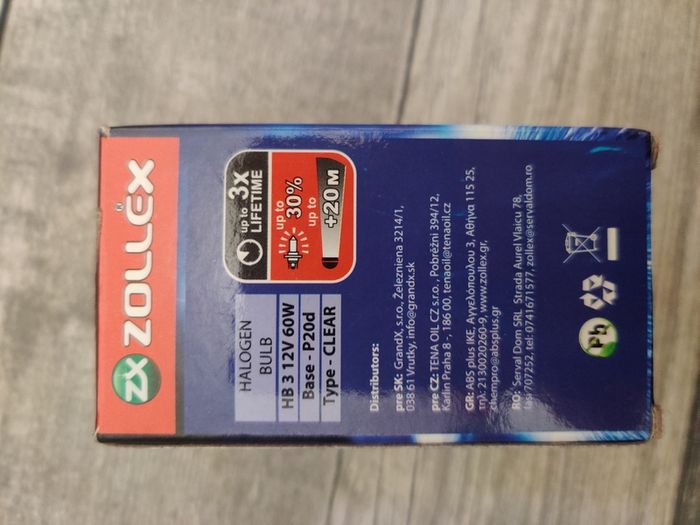 Zollex HB-3 9005 halogen  Bulb 12v 60w UV Filter