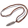 Men Necklace Jewelry Gift with feather pendant on leather string Image 3