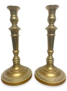 Antique brass candle holders