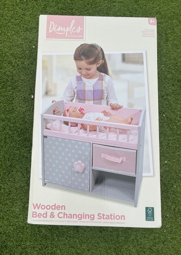 Dimples Wooden Baby Doll Bed and Changing Station EUC