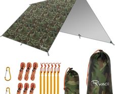FREE EXPRESS SHIPPING Hammock Rain Fly Tent Tarp, 3m x 3m Tarpaulin Portable Sunshade Lightweight Waterproof Groundsheet Windproof Camping gazebo Picnic Mat Anti UV Sun Shelter for Camping Travel Beach