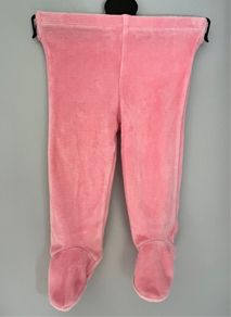 Willow by Leigh Tucker Pink velour leggings Sz 3-6 mths EUC
