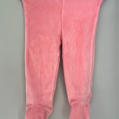 Willow by Leigh Tucker Pink velour leggings Sz 3-6 mths EUC