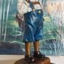 Smoking Boy - Cold Painted Bronze, Marble, Signed Image 8
