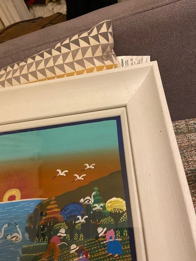 Original painting, 'naive' style, professionally framed