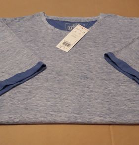 F&F Original Men's XXL Speckled Light Blue T-Shirt with Dark Blue Trim  (Brand New & Tagged)