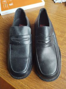 FREE - Mens Shoes, Black Leather  and Leather Sole - Free To Collect