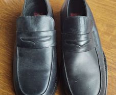 FREE - Mens Shoes, Black Leather  and Leather Sole - Free To Collect