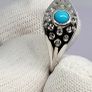 Sterling silver Arizona Sleeping Beauty Turquoise and Natural Zircon Ring in Platinum Overlay Sterling Silver Image 5