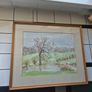 Tom Dunlop.Vintage watercolour by Tom Dunlop painting wood and glass framed Image 5
