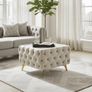 Chesterfield Velvet Square Coffee Table with Glass Image 2