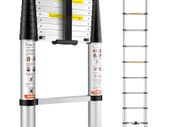 Telescoping Ladder, 10.5 FT Aluminum One-button Retraction Collapsible Extension Ladder, 375 LBS Capacity with Non-slip Feet, Portable Multi-purpose Compact Ladder for Home, RV, Loft, ANSI Liste   3.2 M  FREE DELIVERY