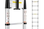 Telescoping Ladder, 10.5 FT Aluminum One-button Retraction Collapsible Extension Ladder, 375 LBS Capacity with Non-slip Feet, Portable Multi-purpose Compact Ladder for Home, RV, Loft, ANSI Liste   3.2 M  FREE DELIVERY
