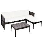 Brown Garden Lounge Set | PE rattan | Large | Modular