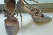 New Look - Strappy Silver Glitter Heels - Size 6 [UK]